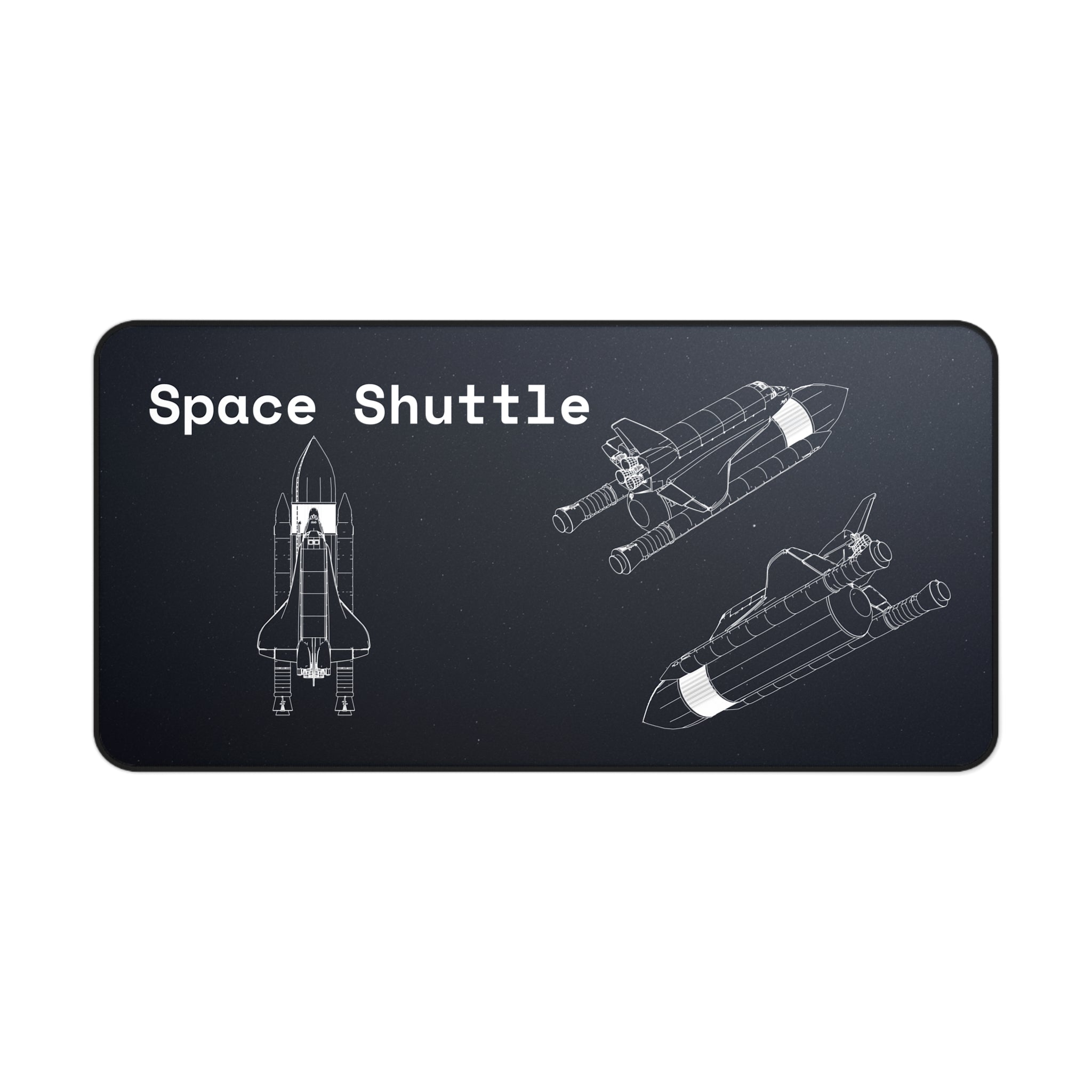 Space Shuttle Black Blueprint Mouse Pad / Desk Mat
