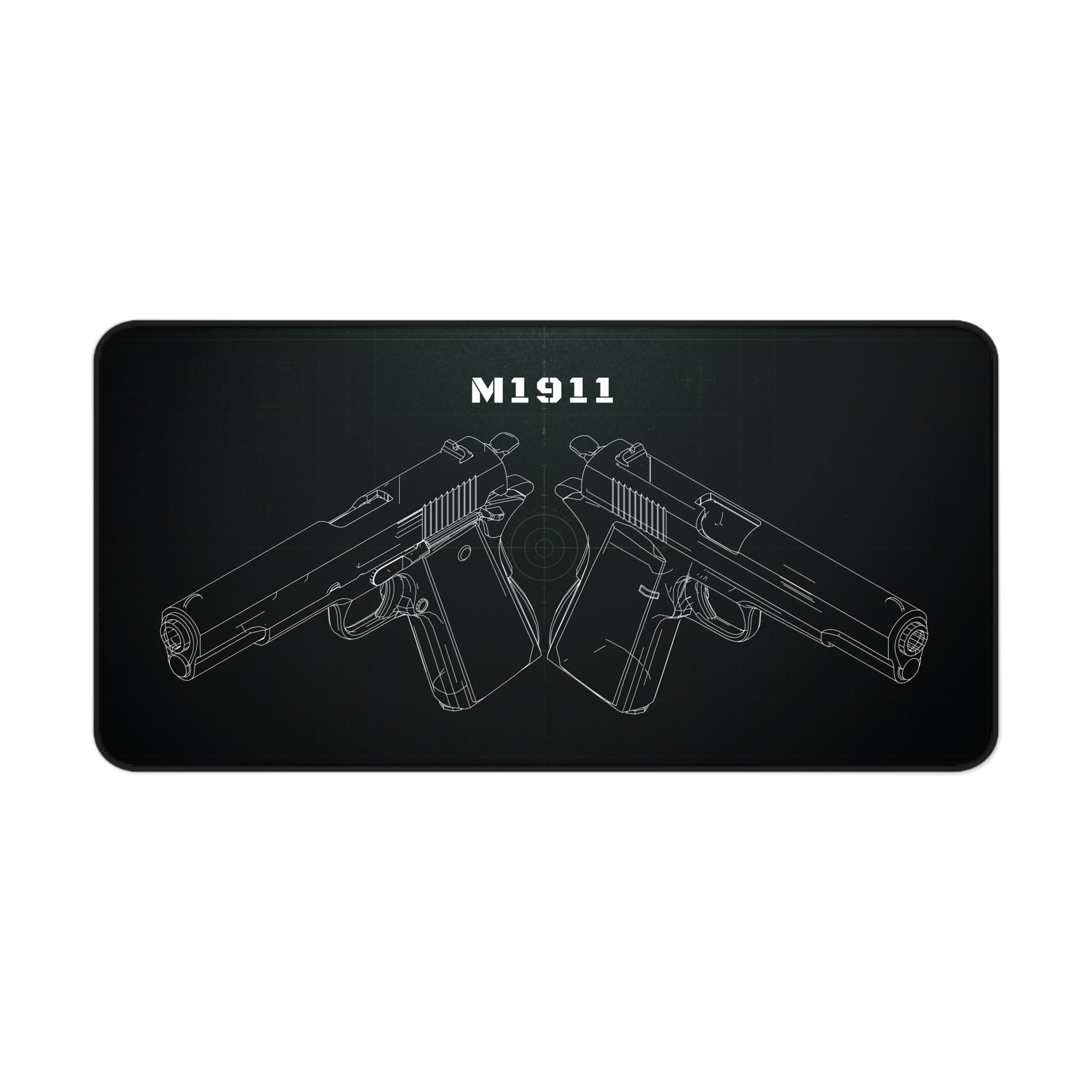 M1911 Pistol Black Blueprint Mouse Pad / Desk Mat