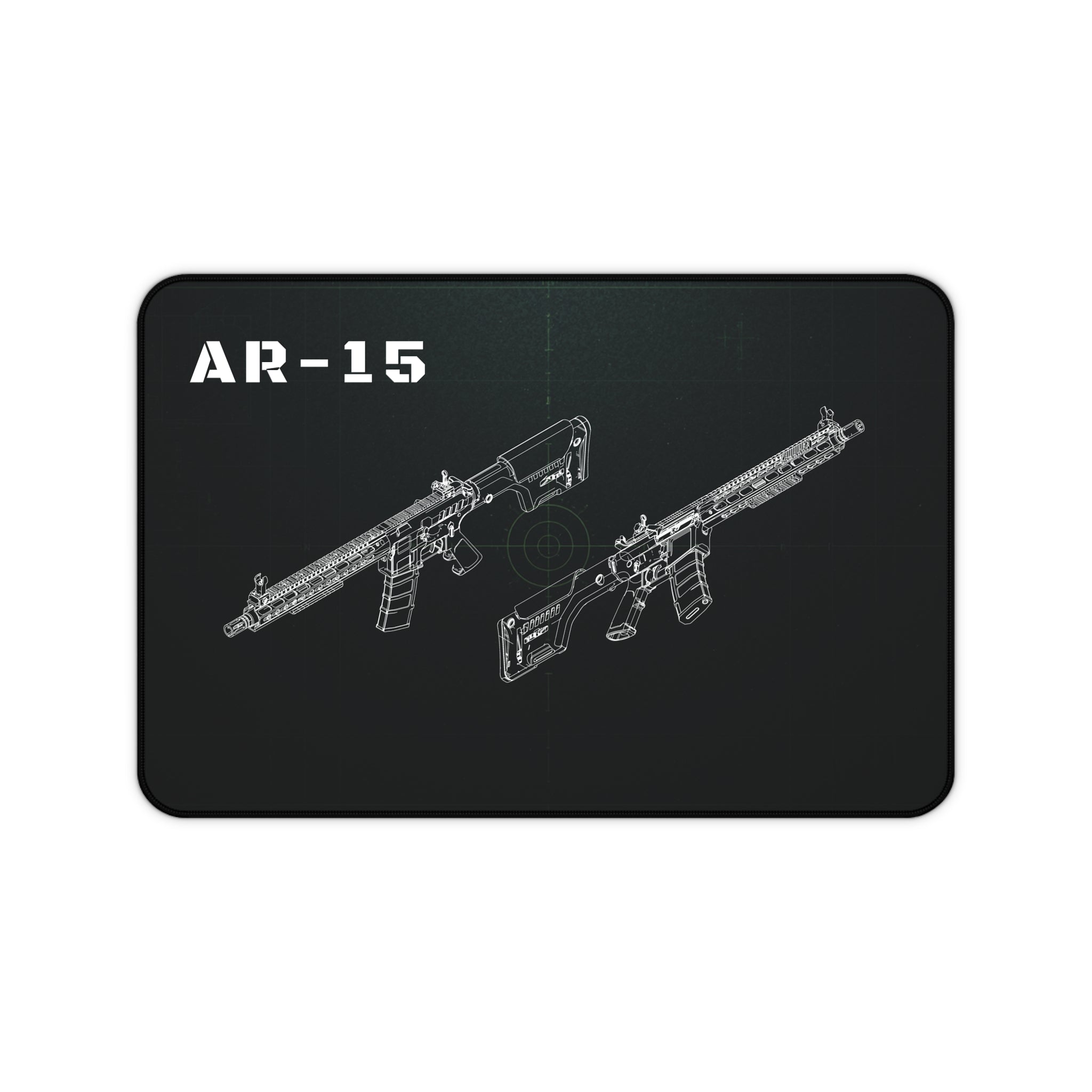 AR-15 Rifle Black Blueprint Mouse Pad / Desk Mat