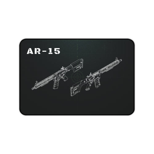AR-15 Rifle Black Blueprint Mouse Pad / Desk Mat