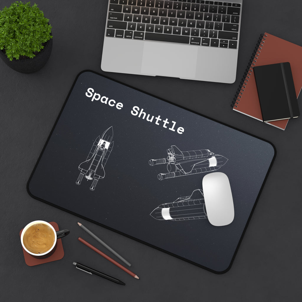 Space Shuttle Black Blueprint Mouse Pad