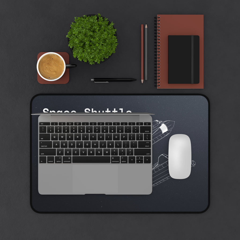 Space Shuttle Black Blueprint Mouse Pad
