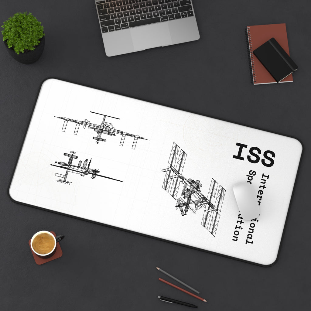 ISS International Space Station 2 White Blueprint Mouse Pad