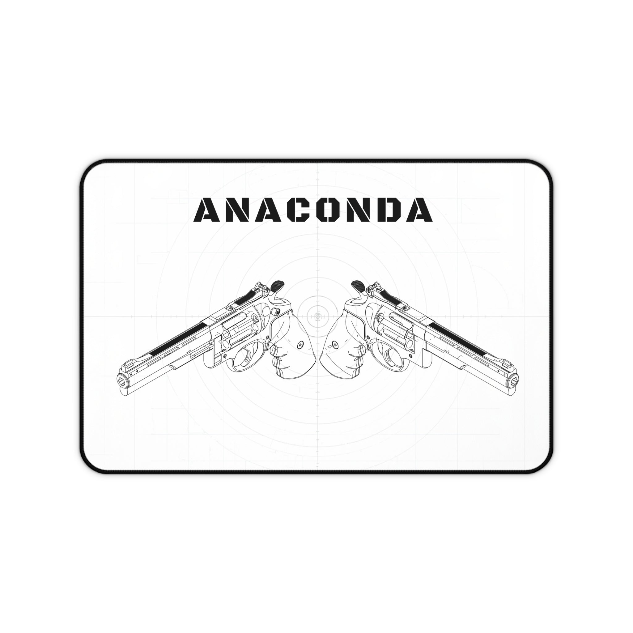 Anaconda Revolver White Blueprint Mouse Pad / Desk Mat