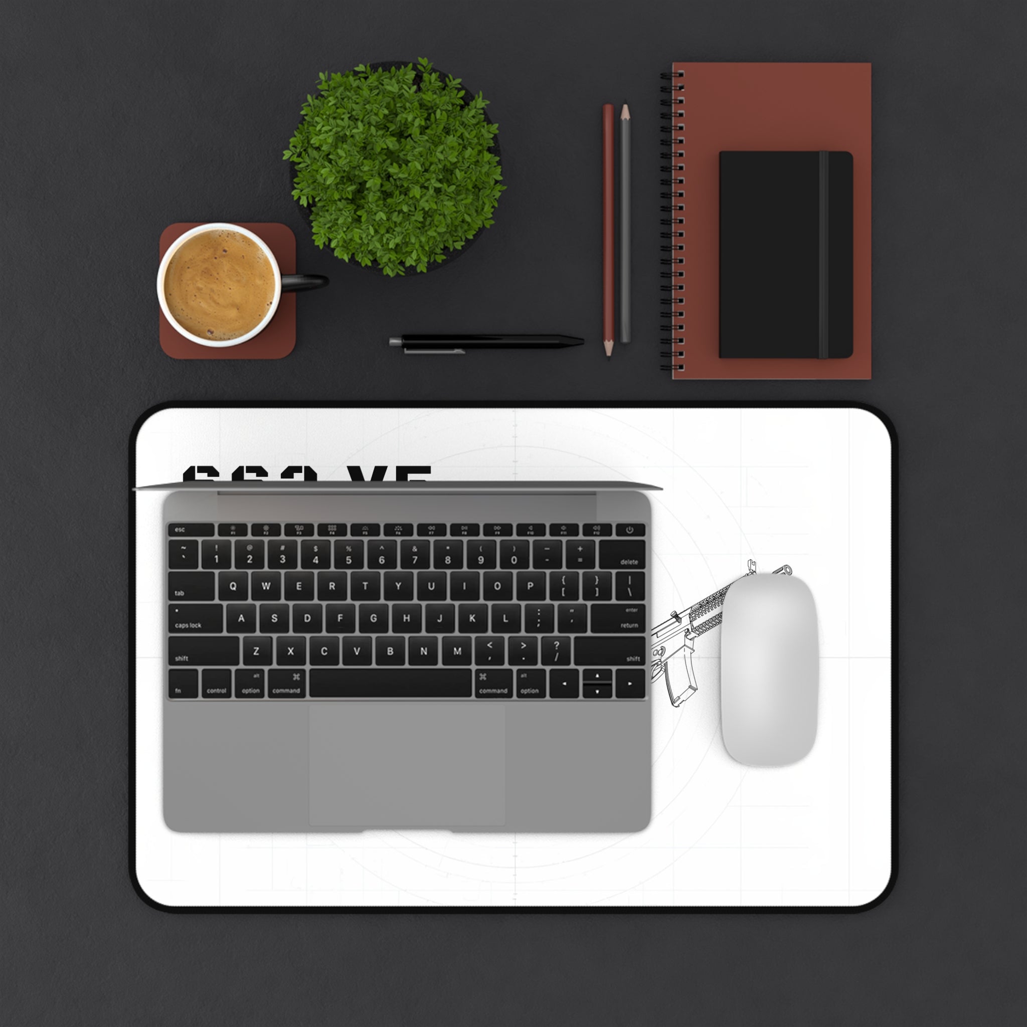 SS2 V5 Rifle White Blueprint Mouse Pad / Desk Mat