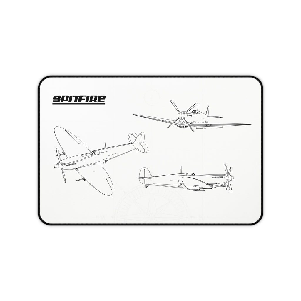 Spitfire White Blueprint Mouse Pad / Desk Mat