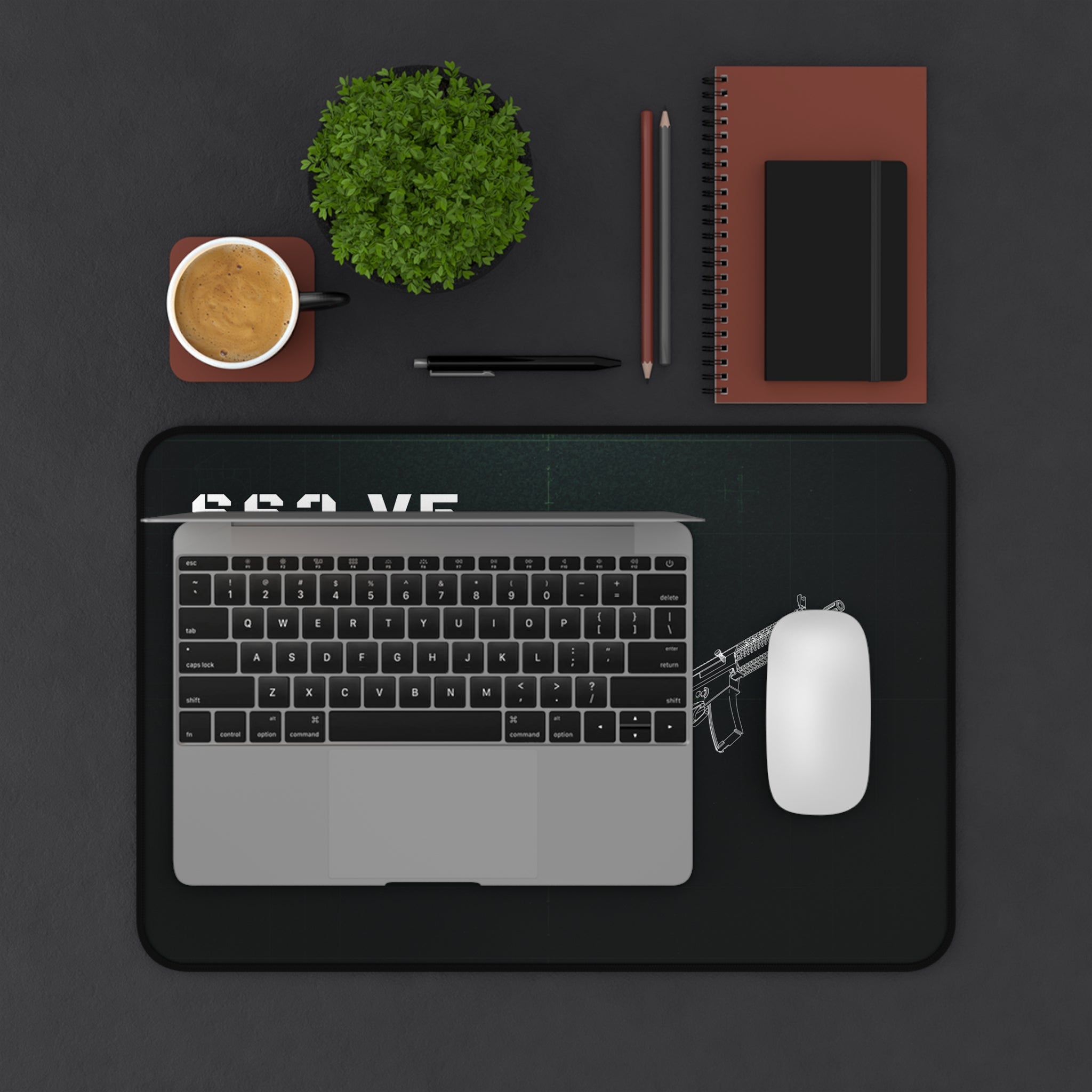 SS2 V5 Rifle Black Blueprint Mouse Pad / Desk Mat
