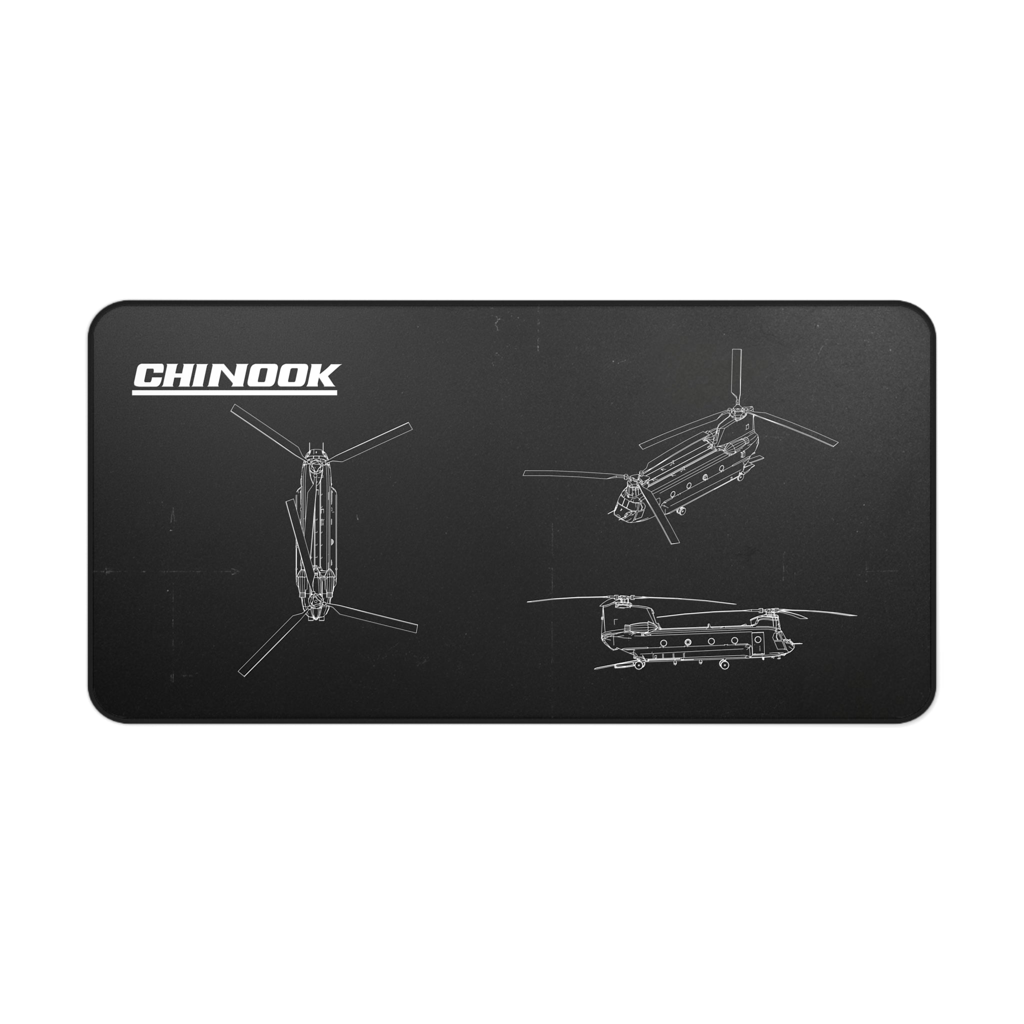 Chinook Helicopter Black Blueprint Mouse Pad / Desk Mat