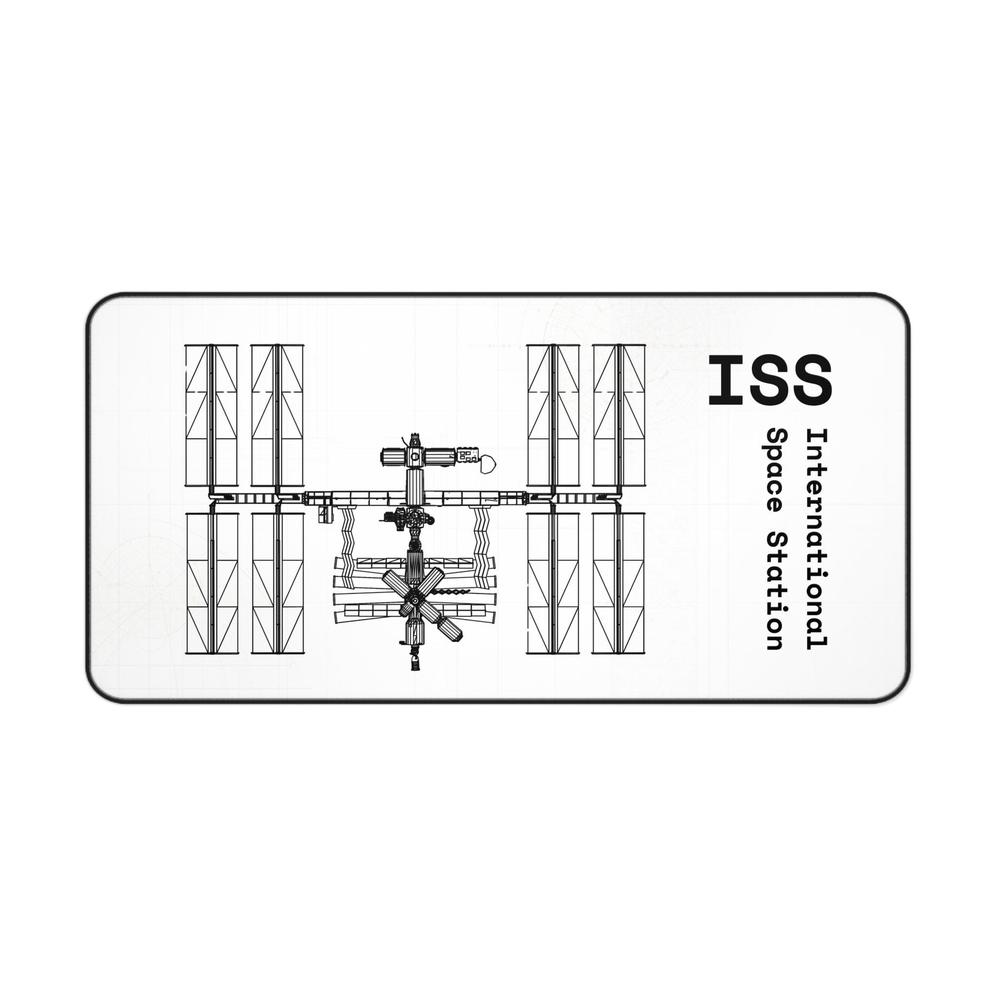 ISS International Space Station White Blueprint Mouse Pad / Desk Mat
