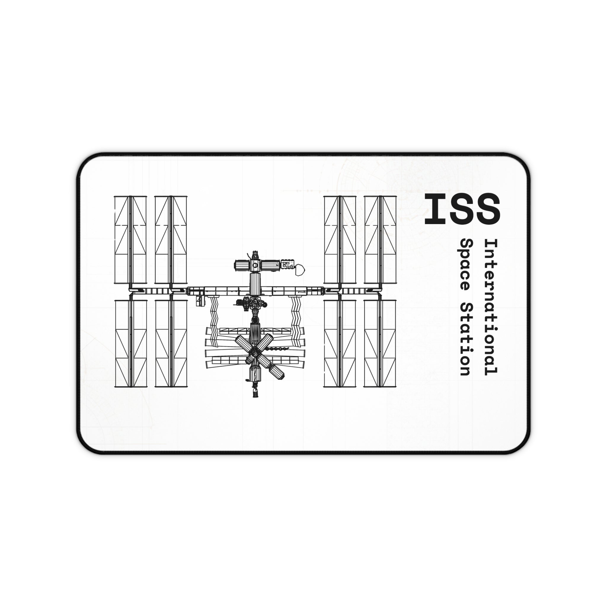 ISS International Space Station White Blueprint Mouse Pad
