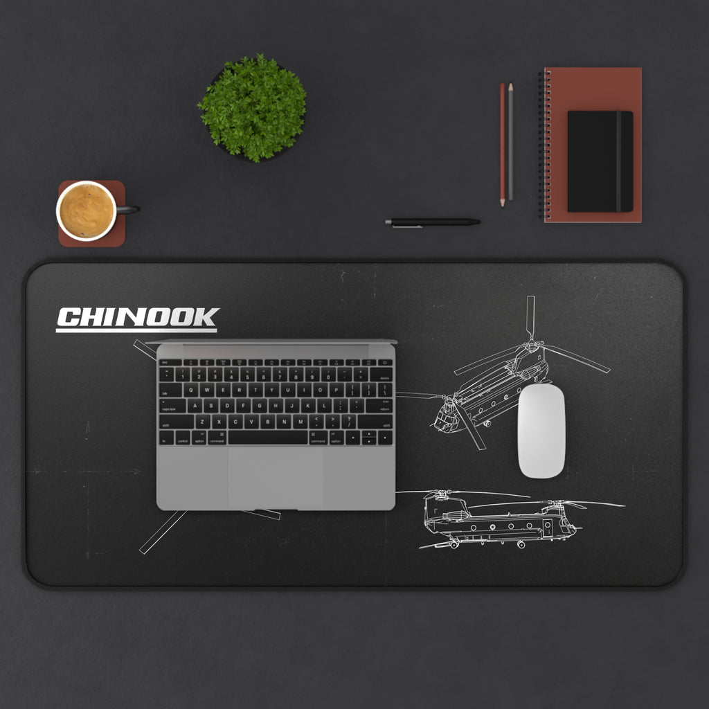 Chinook Helicopter Black Blueprint Mouse Pad / Desk Mat