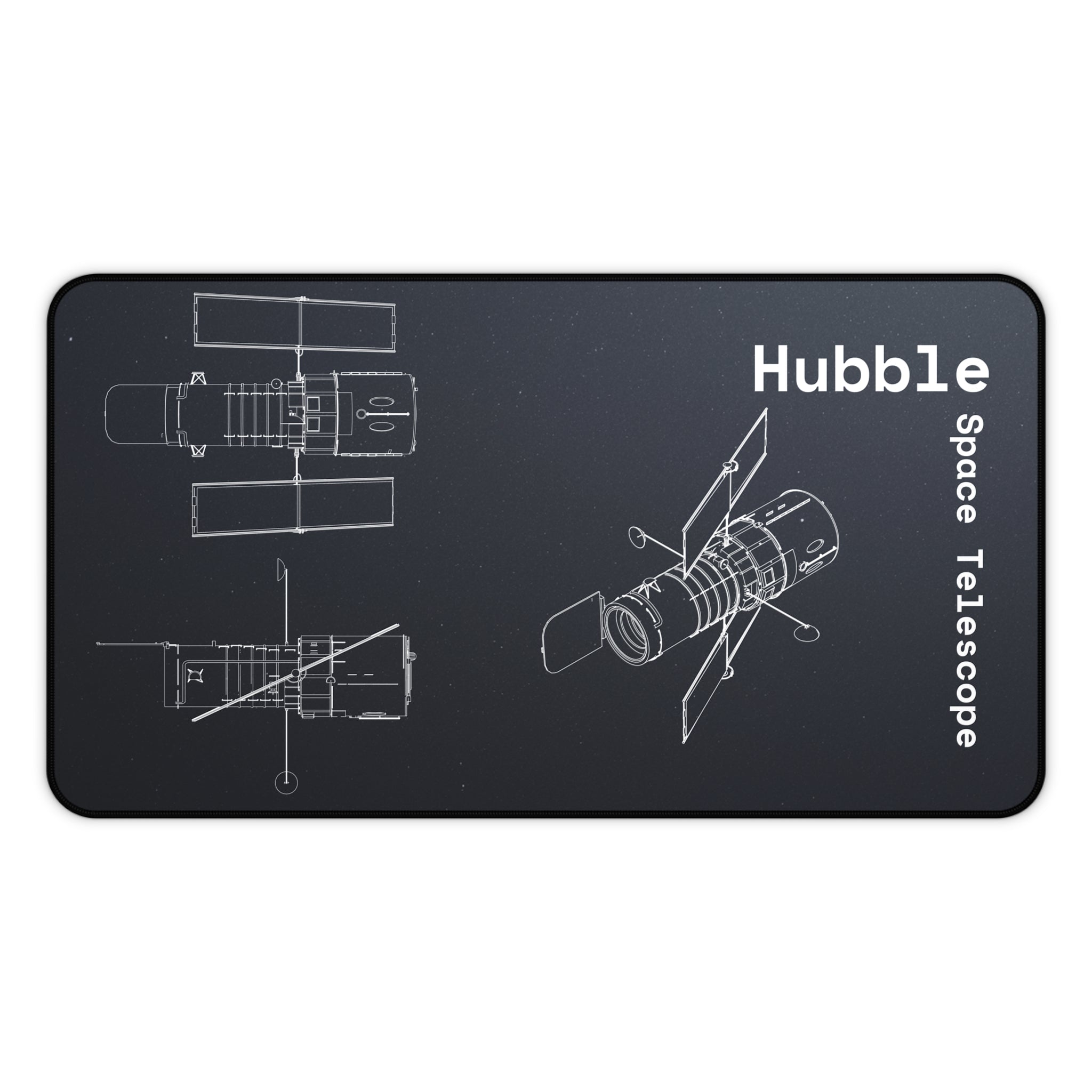 Hubble Space Telescope Black Blueprint Mouse Pad / Desk Mat