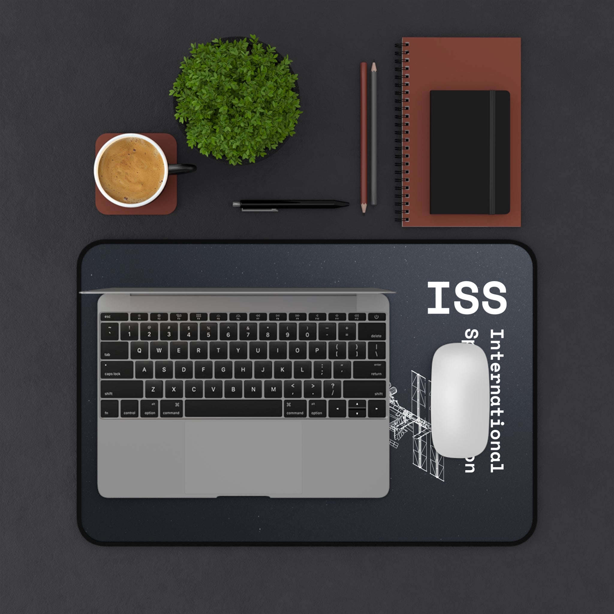 ISS International Space Station 2 Black Blueprint Mouse Pad