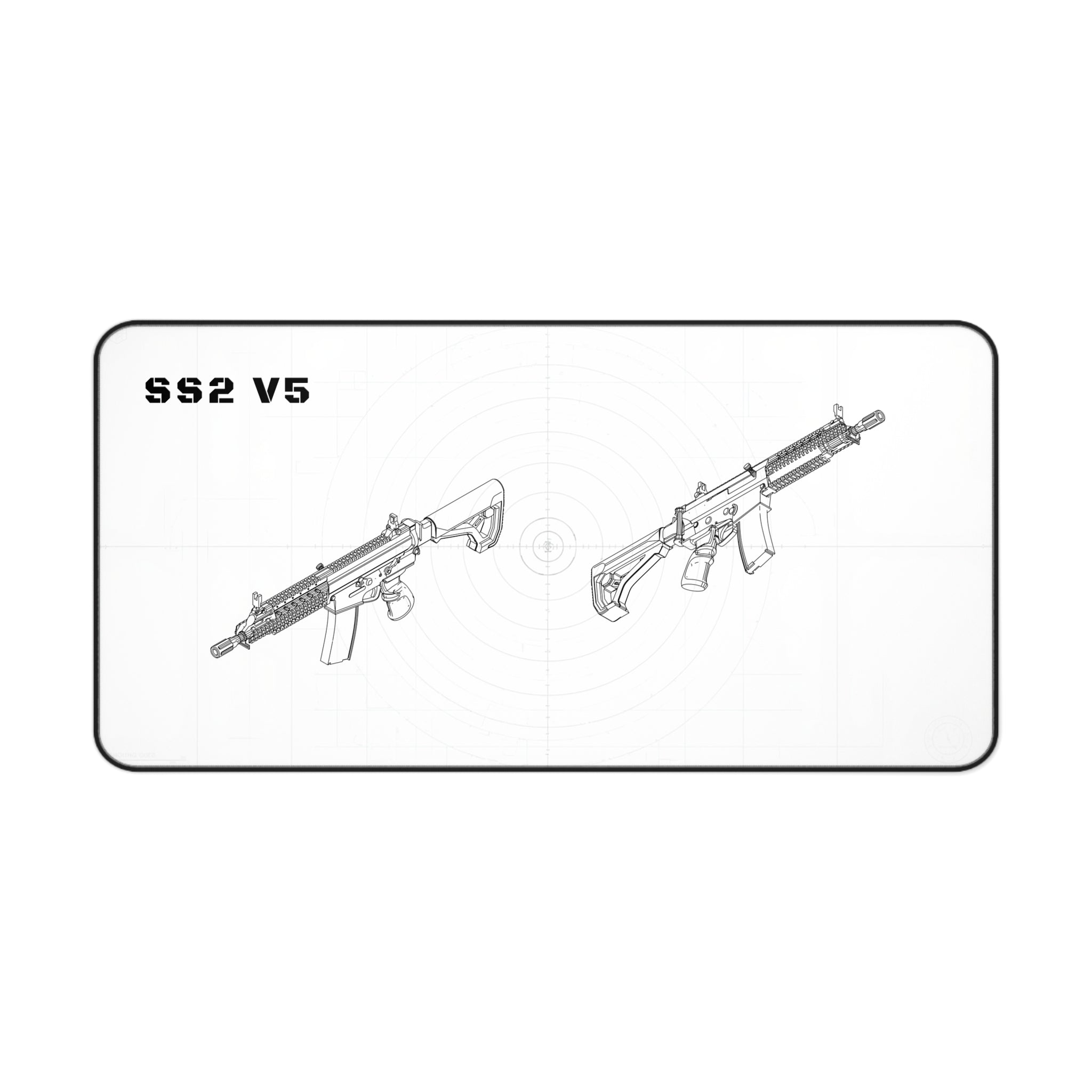 SS2 V5 Rifle White Blueprint Mouse Pad / Desk Mat