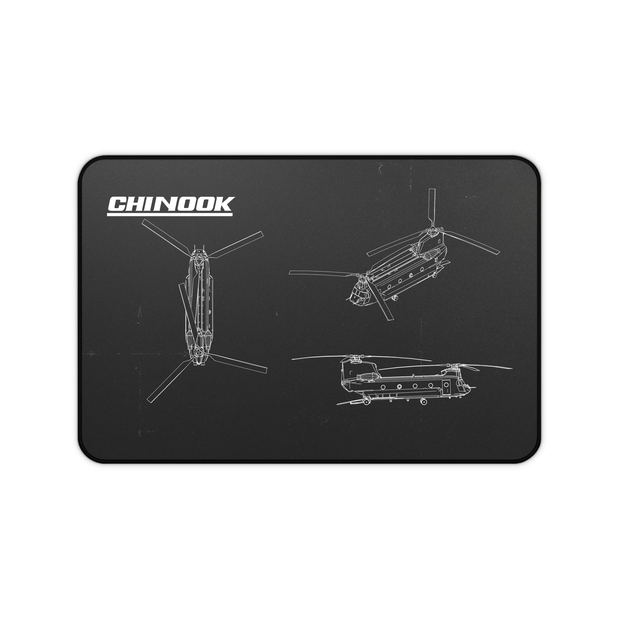 Chinook Helicopter Black Blueprint Mouse Pad / Desk Mat
