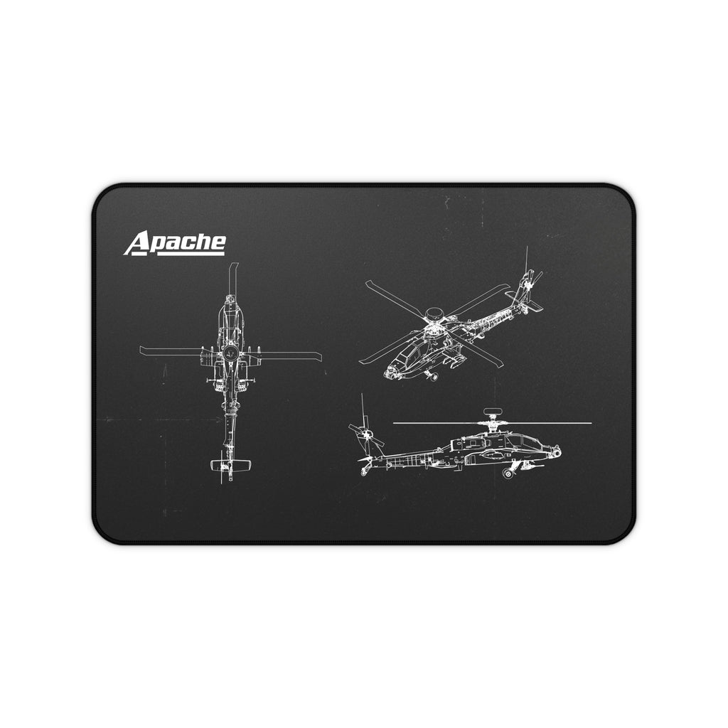 Apache Helicopter Black Blueprint Mouse Pad / Desk Mat
