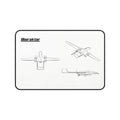 Bairaktar Drone White Blueprint Mouse Pad / Desk Mat