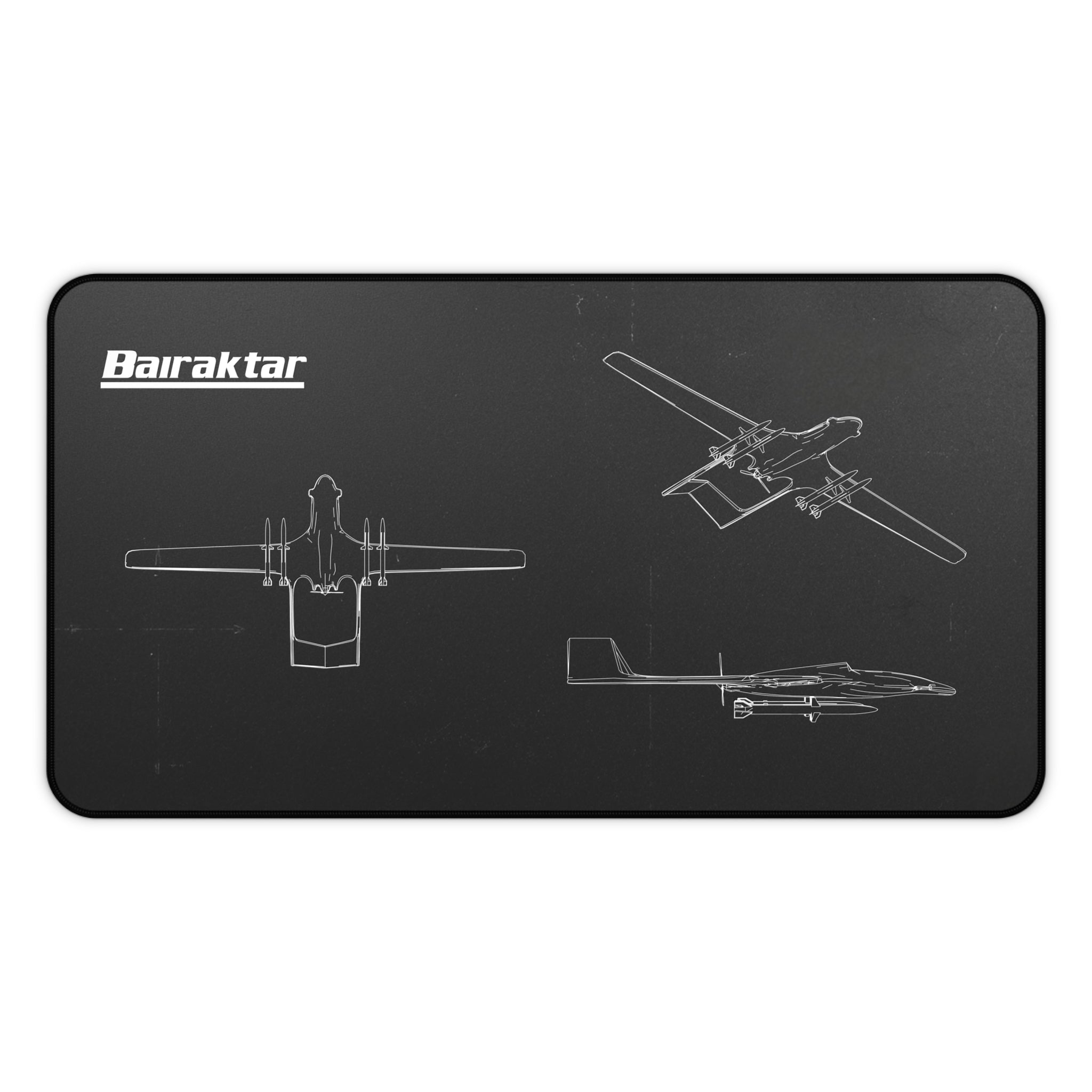 Bairaktar Drone Black Blueprint Mouse Pad / Desk Mat
