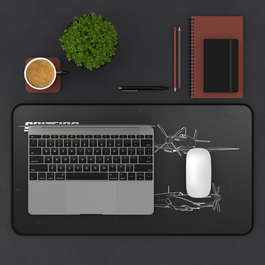 Spitfire Black Blueprint Mouse Pad / Desk Mat