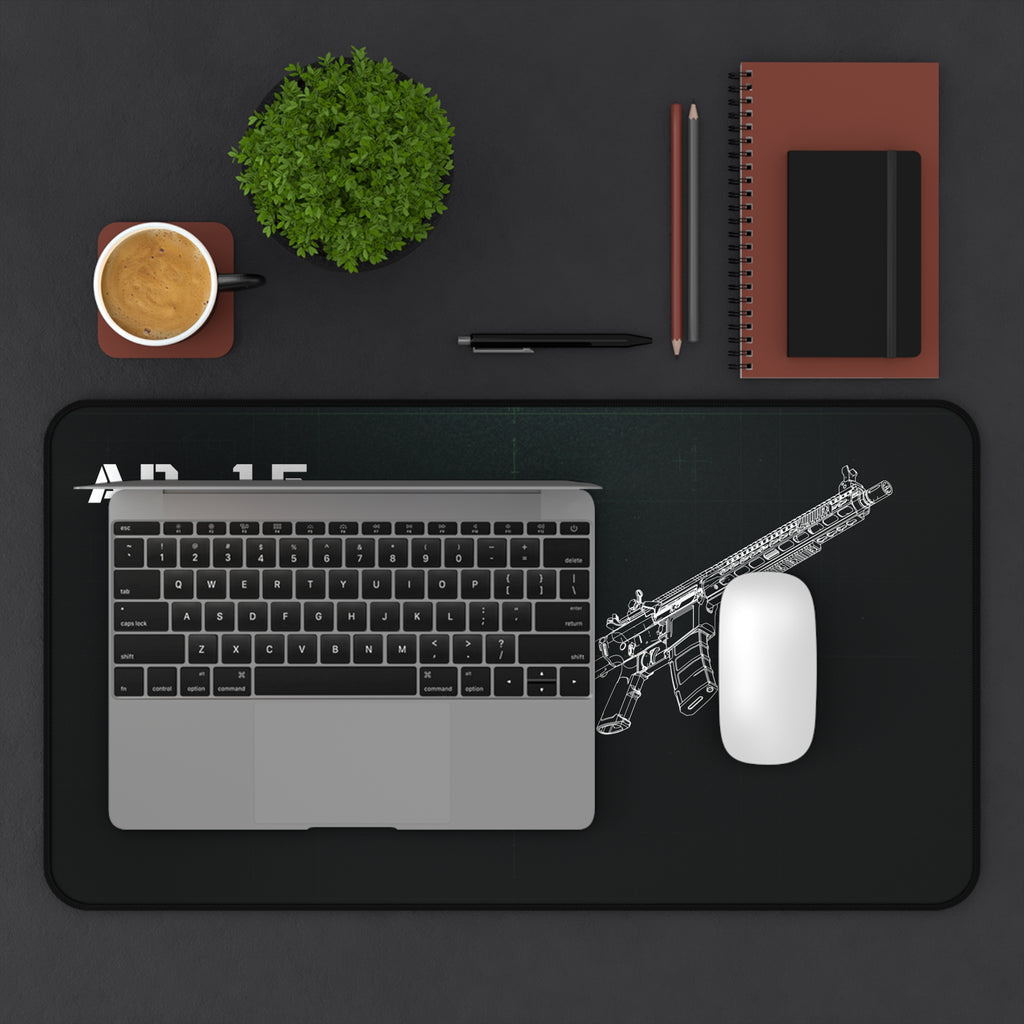 AR-15 Rifle Black Blueprint Mouse Pad / Desk Mat