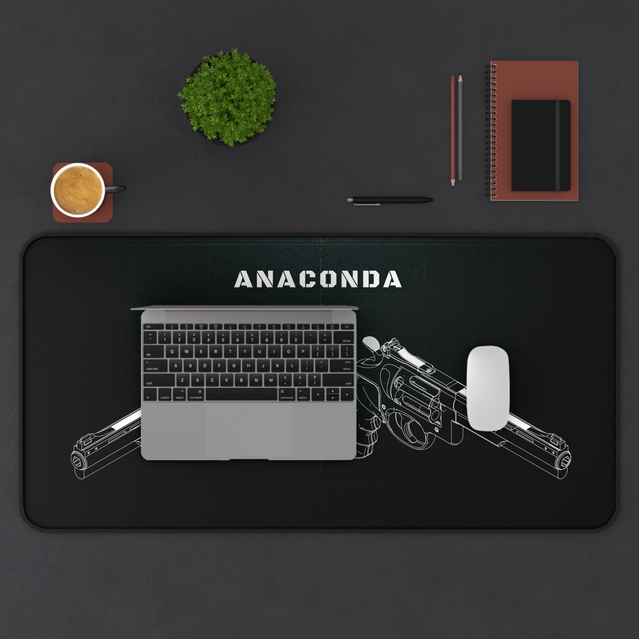 Anaconda Revolver Black Blueprint Mouse Pad / Desk Mat