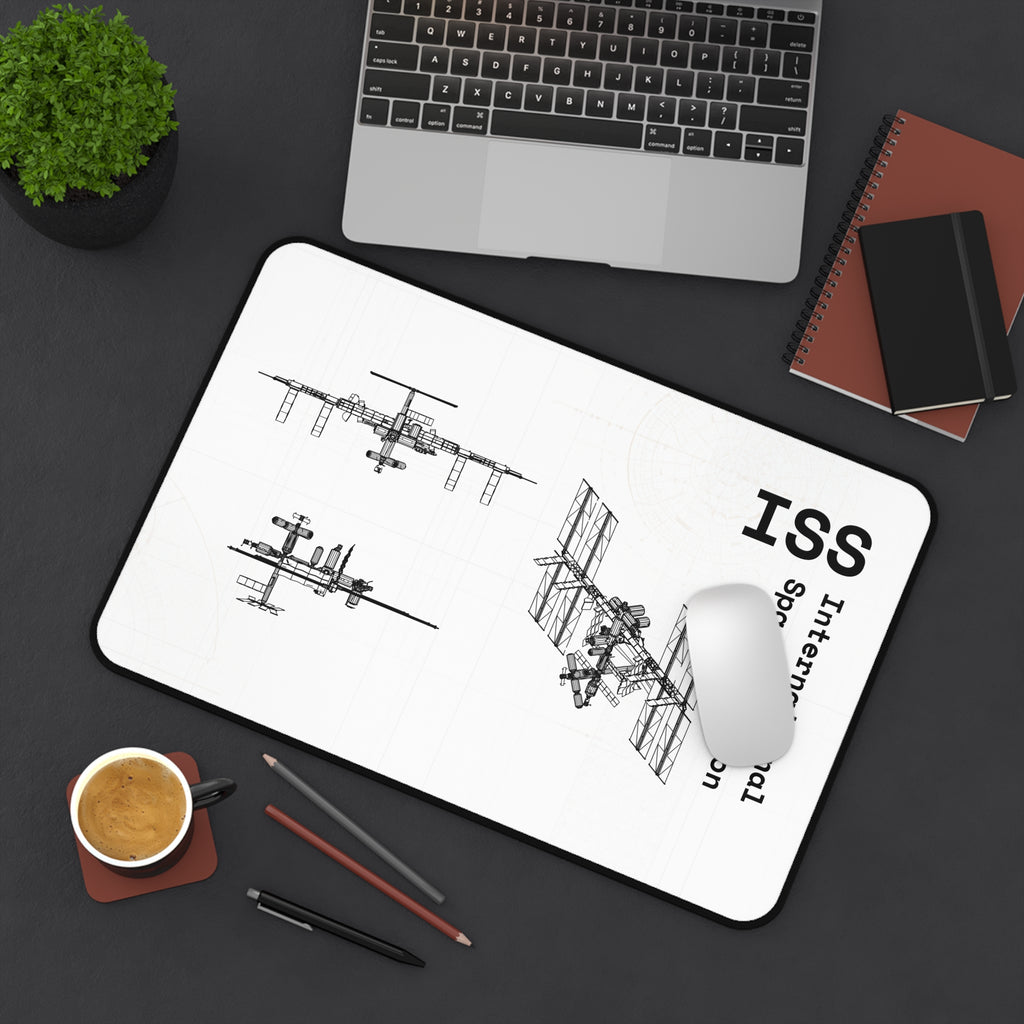 ISS International Space Station 2 White Blueprint Mouse Pad