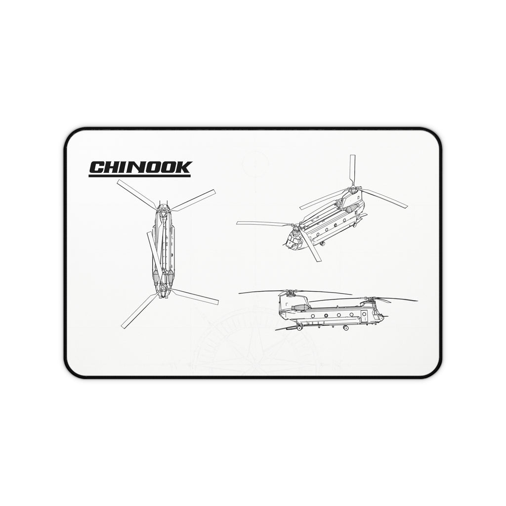 Chinook Helicopter White Blueprint Mouse Pad / Desk Mat