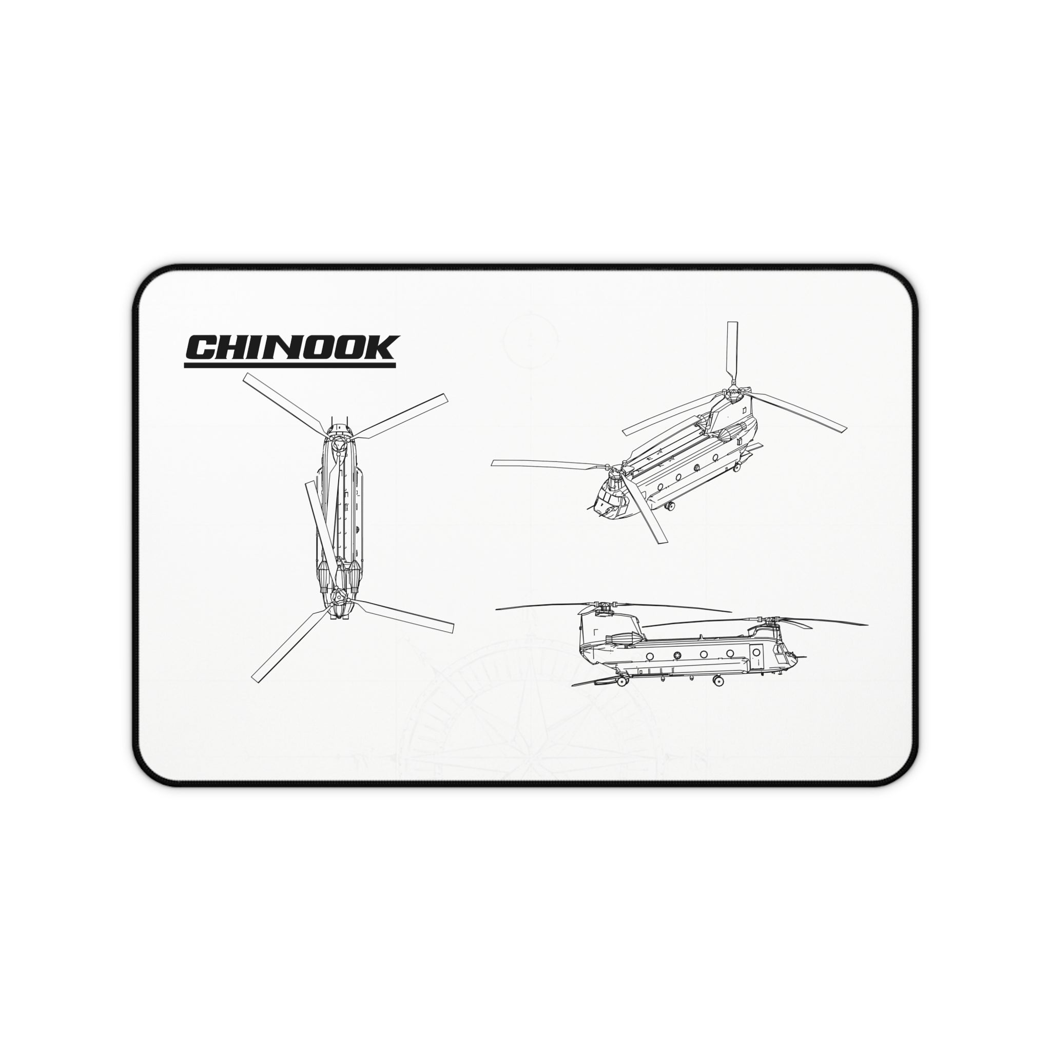 Chinook Helicopter White Blueprint Mouse Pad / Desk Mat