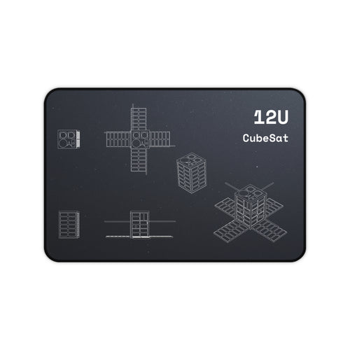 12U CubeSat Black Blueprint Mouse Pad