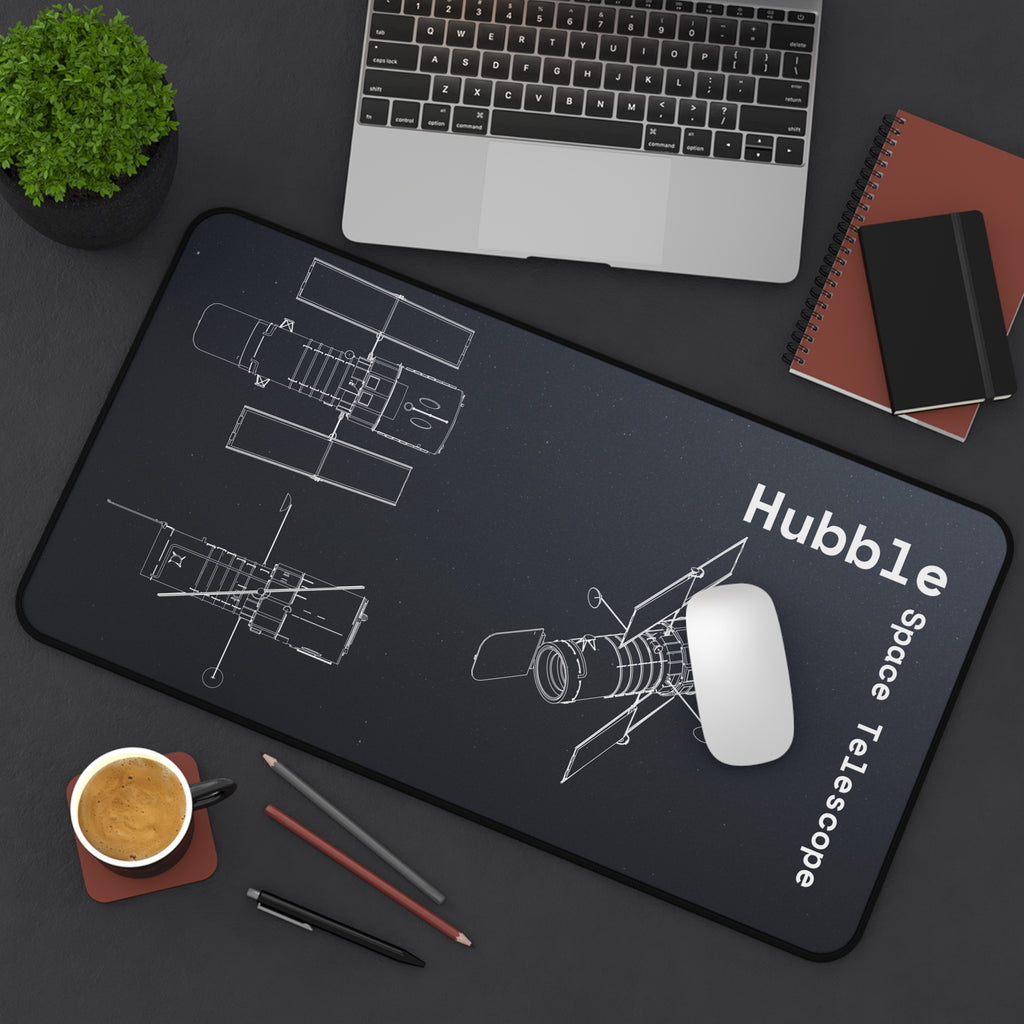 Hubble Space Telescope Black Blueprint Mouse Pad