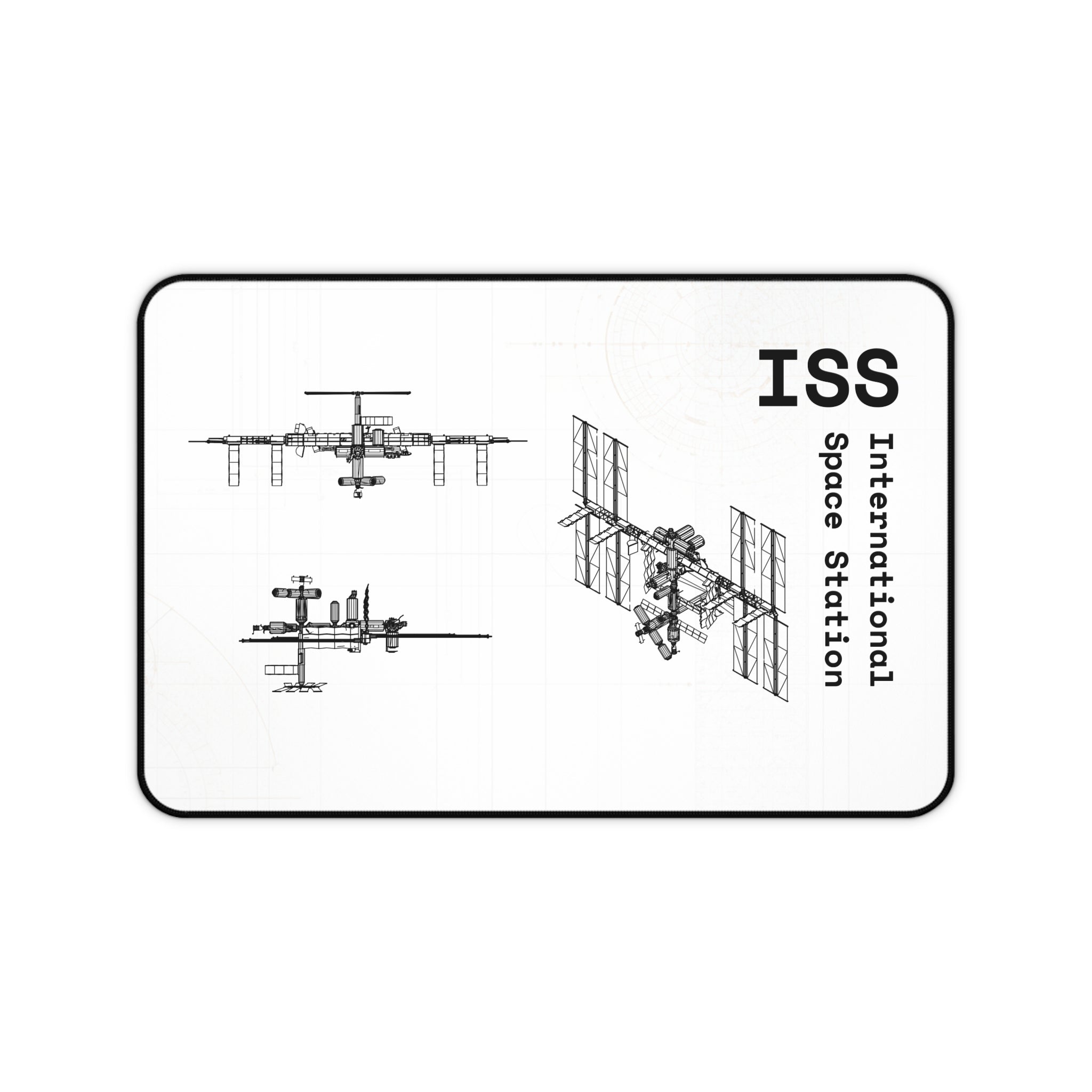 ISS International Space Station 2 White Blueprint Mouse Pad