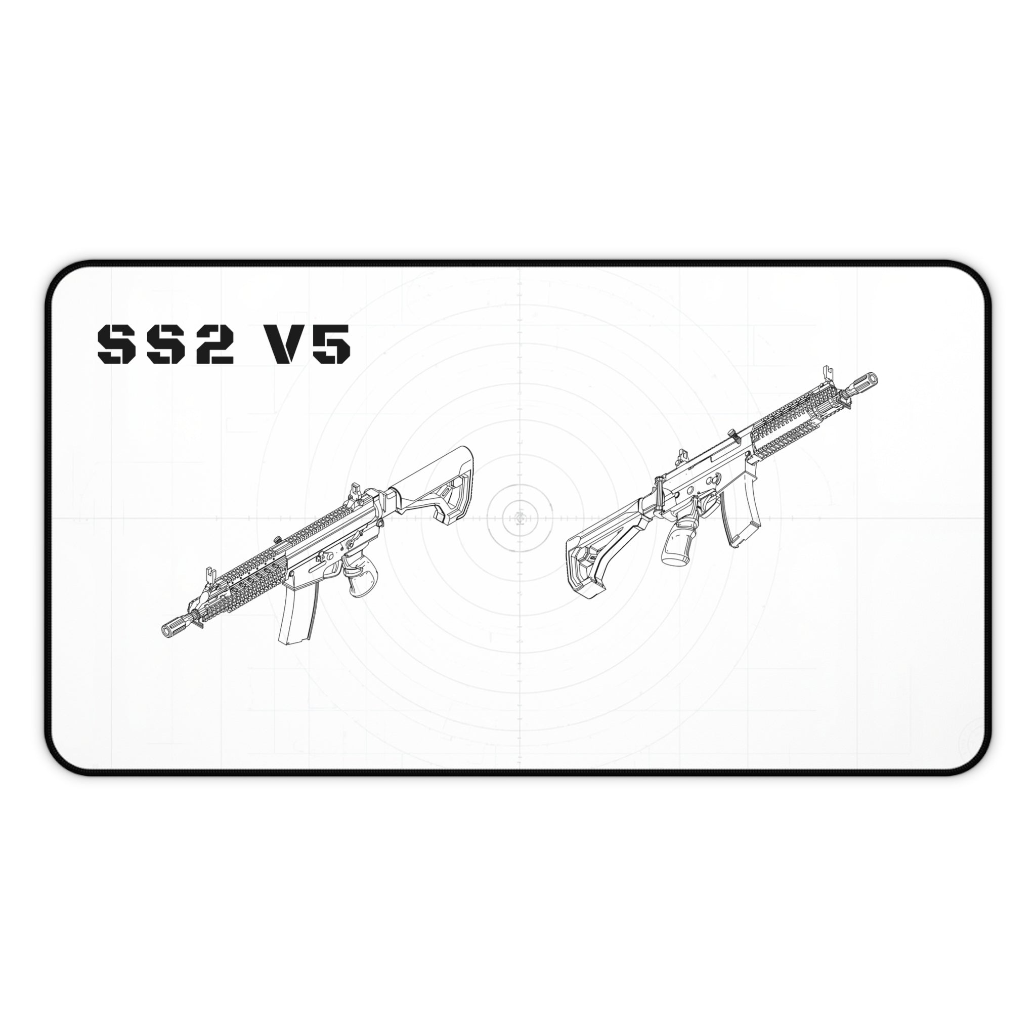SS2 V5 Rifle White Blueprint Mouse Pad / Desk Mat