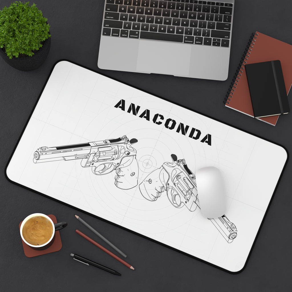 Anaconda Revolver White Blueprint Mouse Pad / Desk Mat