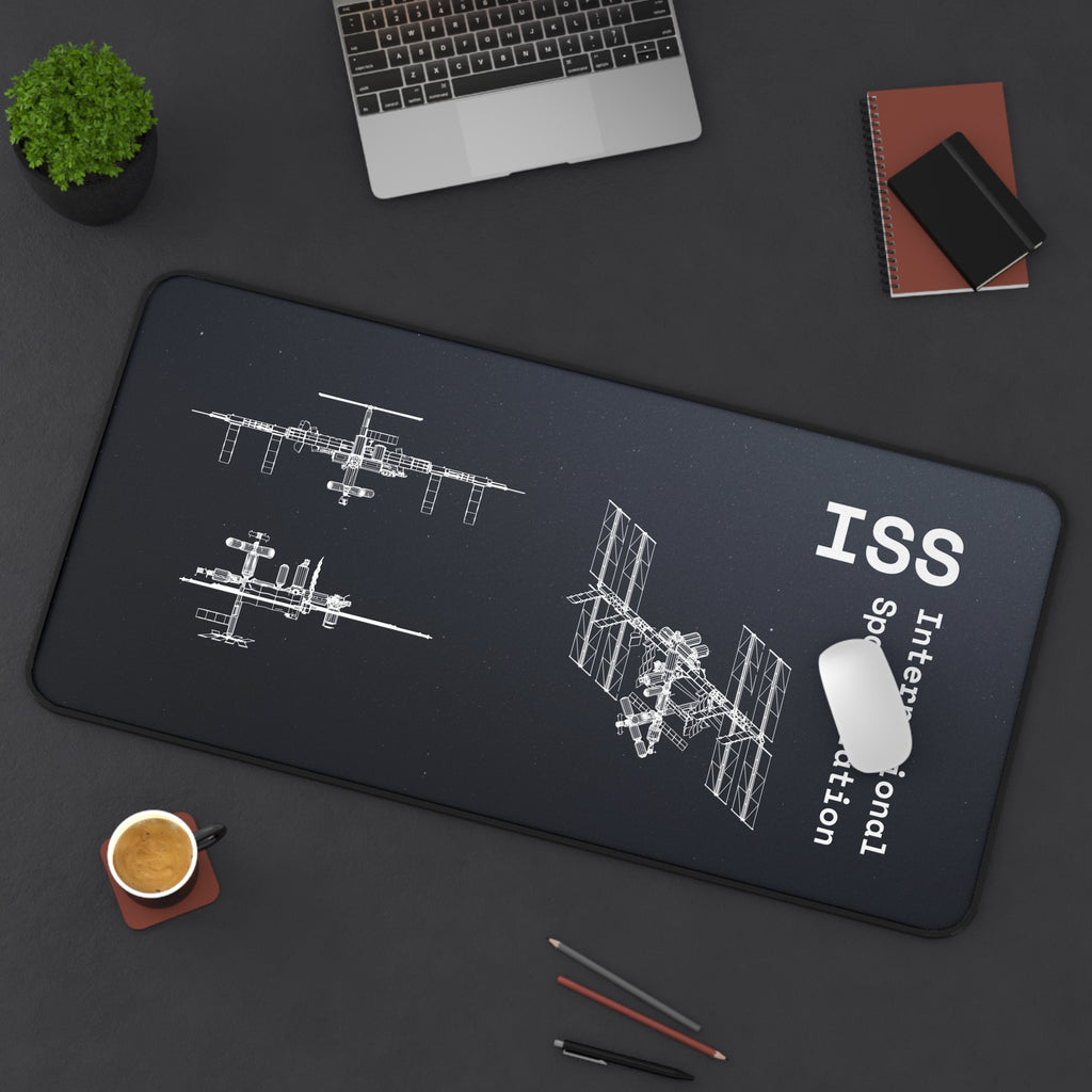 ISS International Space Station 2 Black Blueprint Mouse Pad