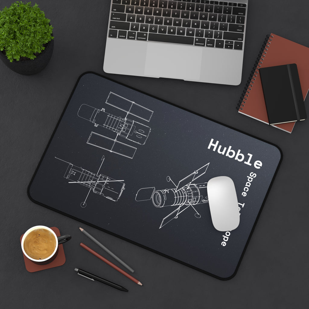 Hubble Space Telescope Black Blueprint Mouse Pad