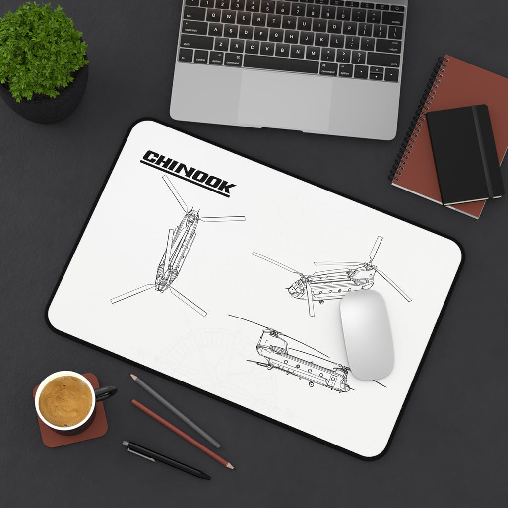 Chinook Helicopter White Blueprint Mouse Pad / Desk Mat