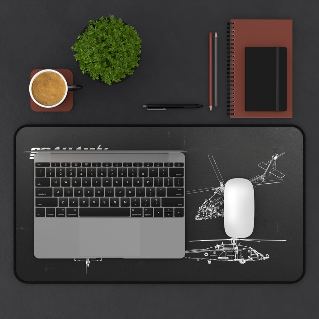 Seahawk Helicopter Black Blueprint Mouse Pad / Desk Mat