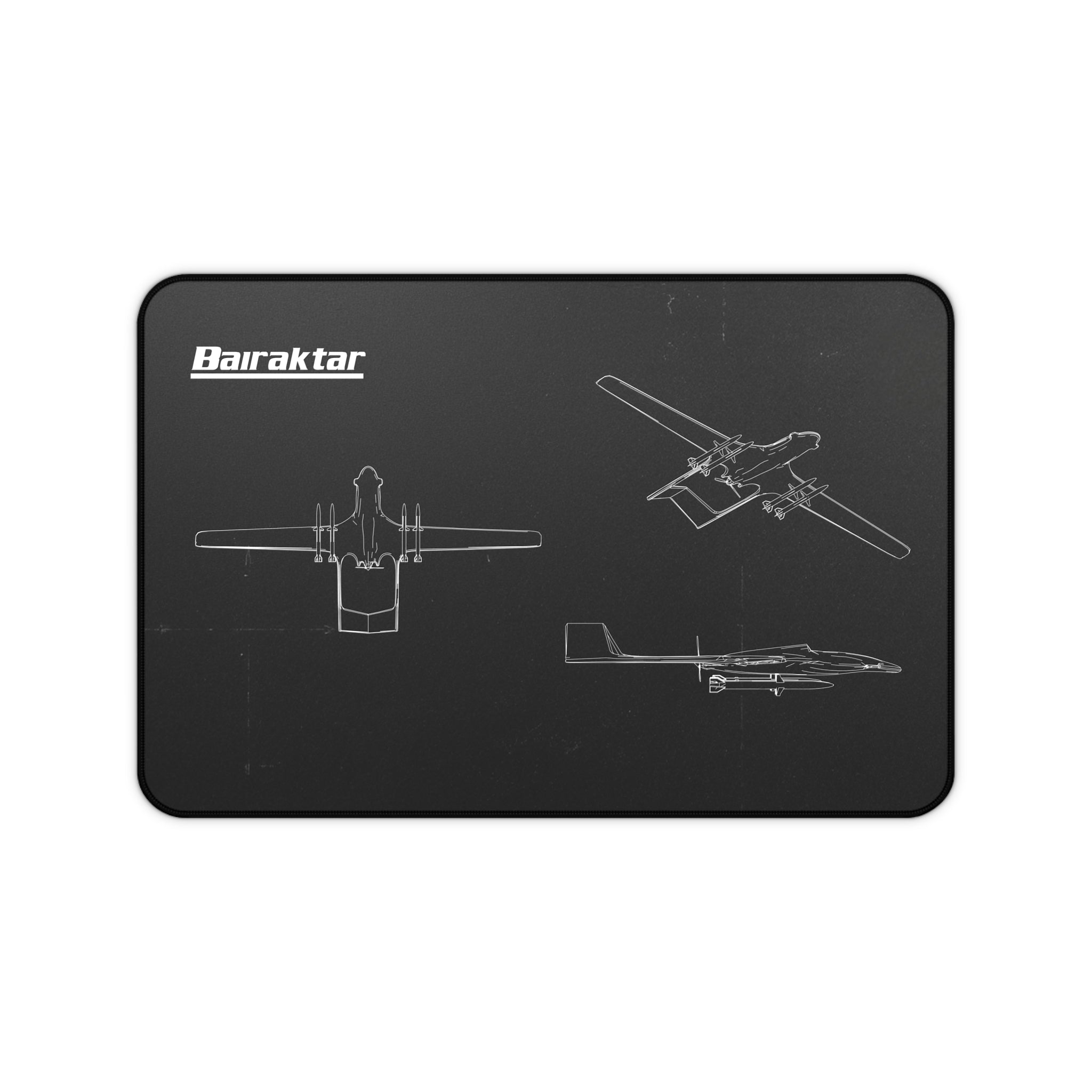 Bairaktar Drone Black Blueprint Mouse Pad / Desk Mat