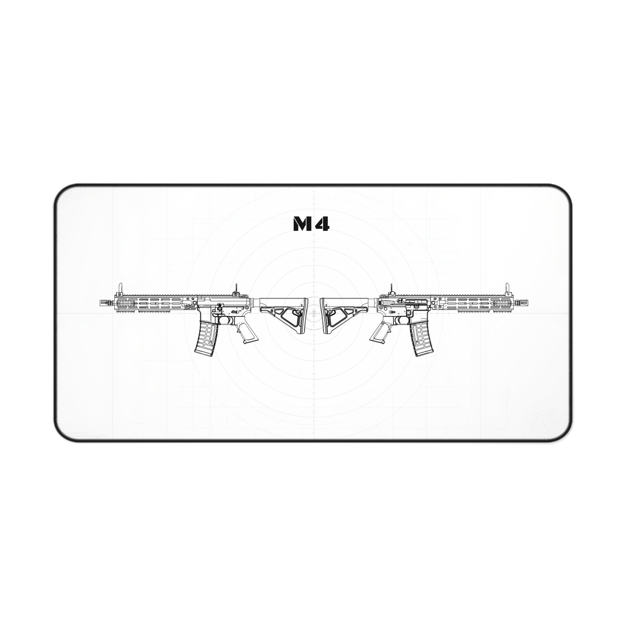 M4 Rifle White Mouse Pad / Desk Mat