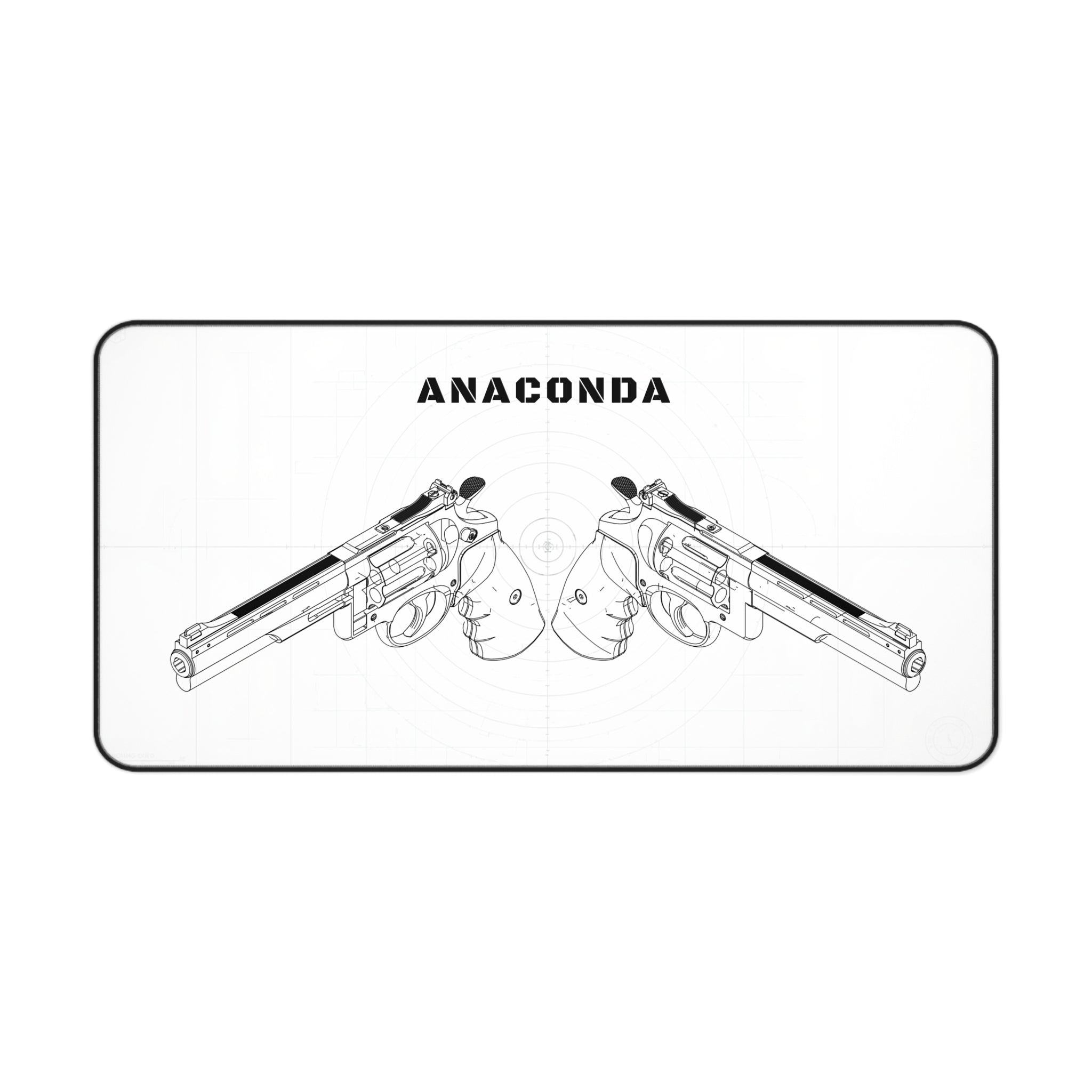 Anaconda Revolver White Blueprint Mouse Pad / Desk Mat