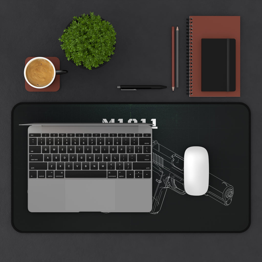 M1911 Pistol Black Blueprint Mouse Pad / Desk Mat