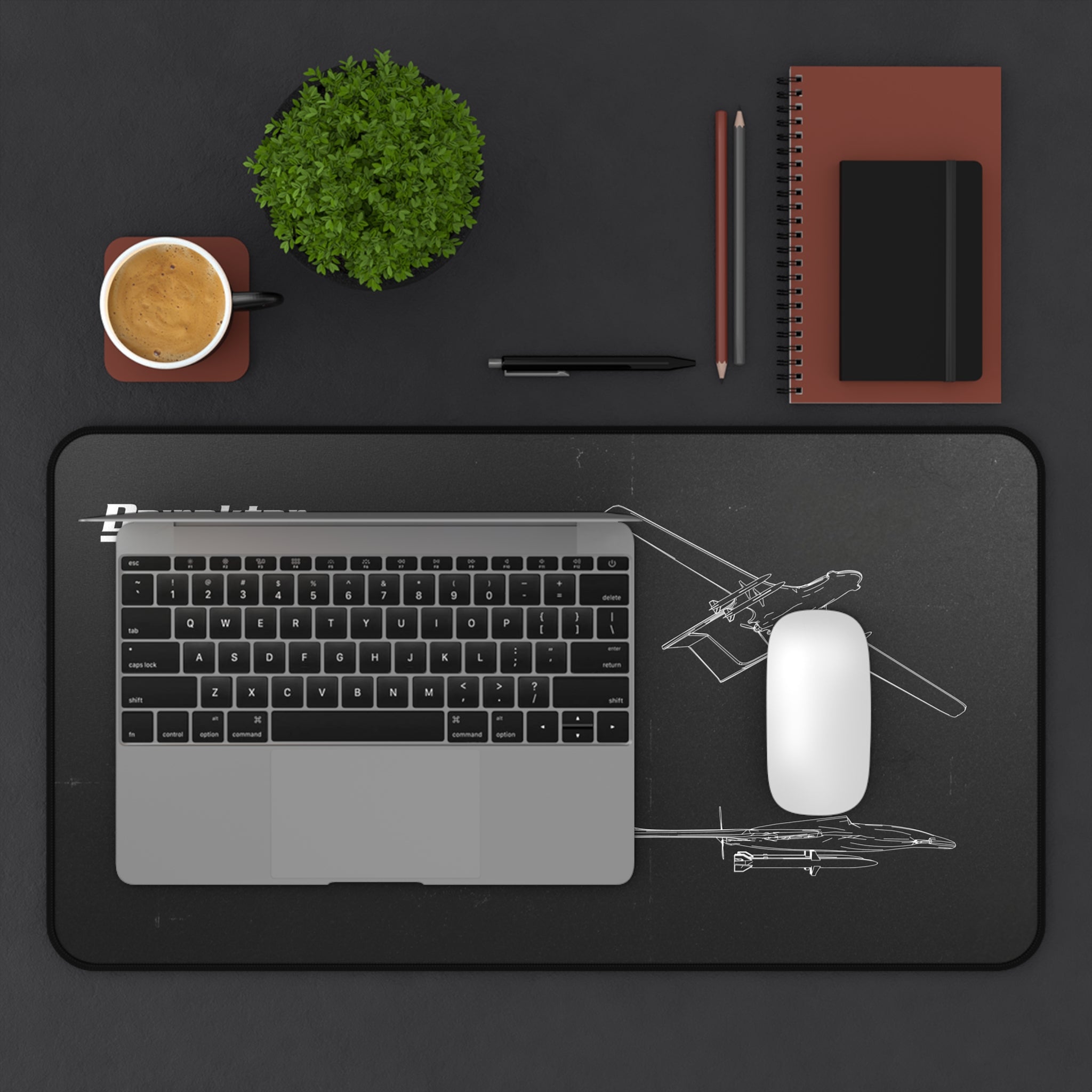 Bairaktar Drone Black Blueprint Mouse Pad / Desk Mat