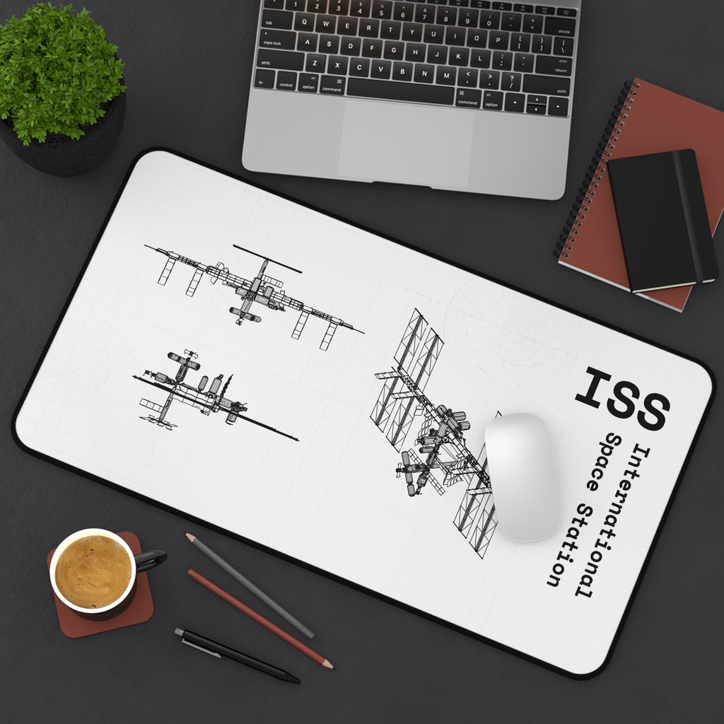 ISS International Space Station 2 White Blueprint Mouse Pad