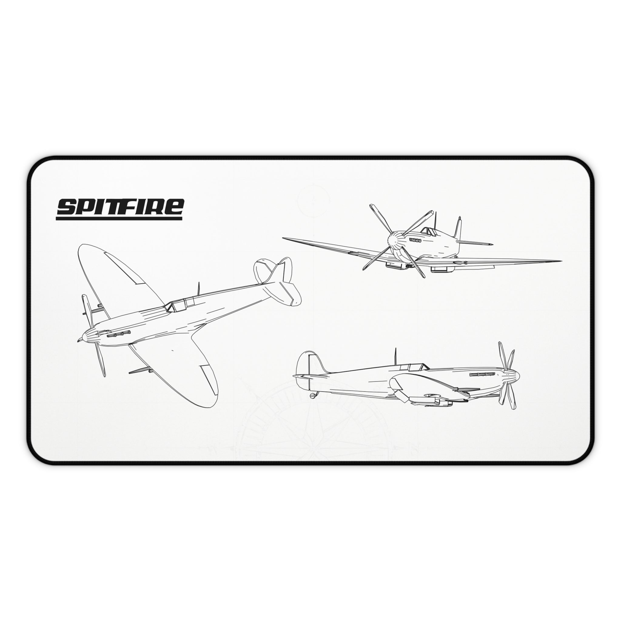 Spitfire White Blueprint Mouse Pad / Desk Mat