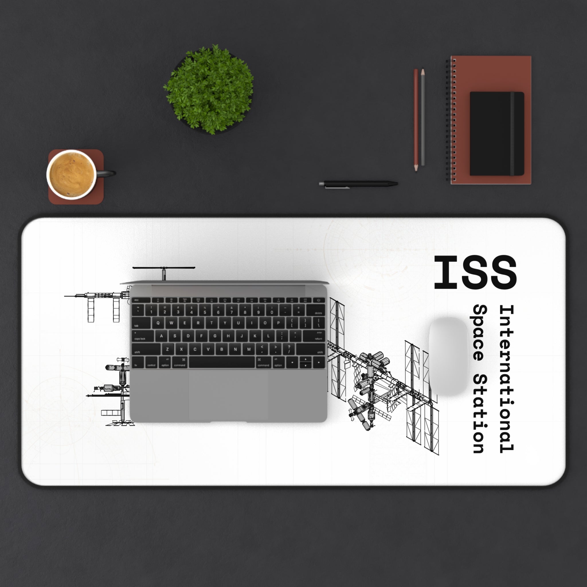 ISS International Space Station 2 White Blueprint Mouse Pad
