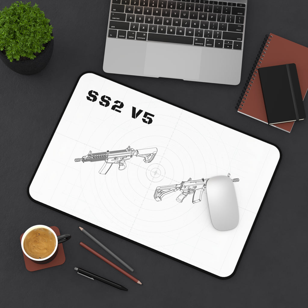 SS2 V5 Rifle White Blueprint Mouse Pad / Desk Mat