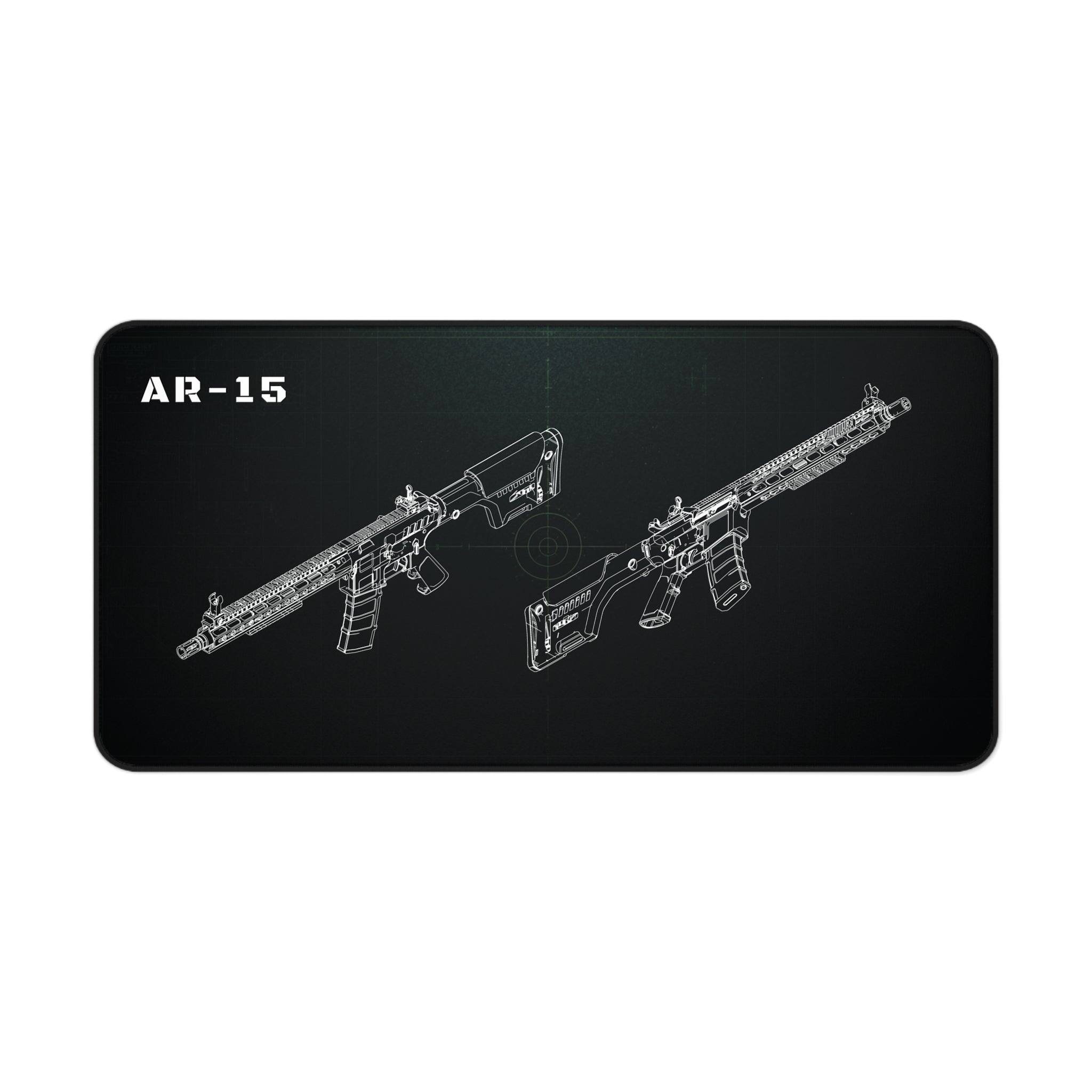 AR-15 Rifle Black Blueprint Mouse Pad / Desk Mat