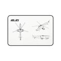 MI-24 Helicopter White Blueprint Mouse Pad / Desk Mat