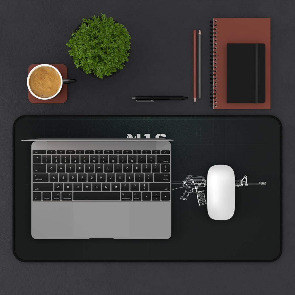 M16 Rifle Black Blueprint Mouse Pad / Desk Mat
