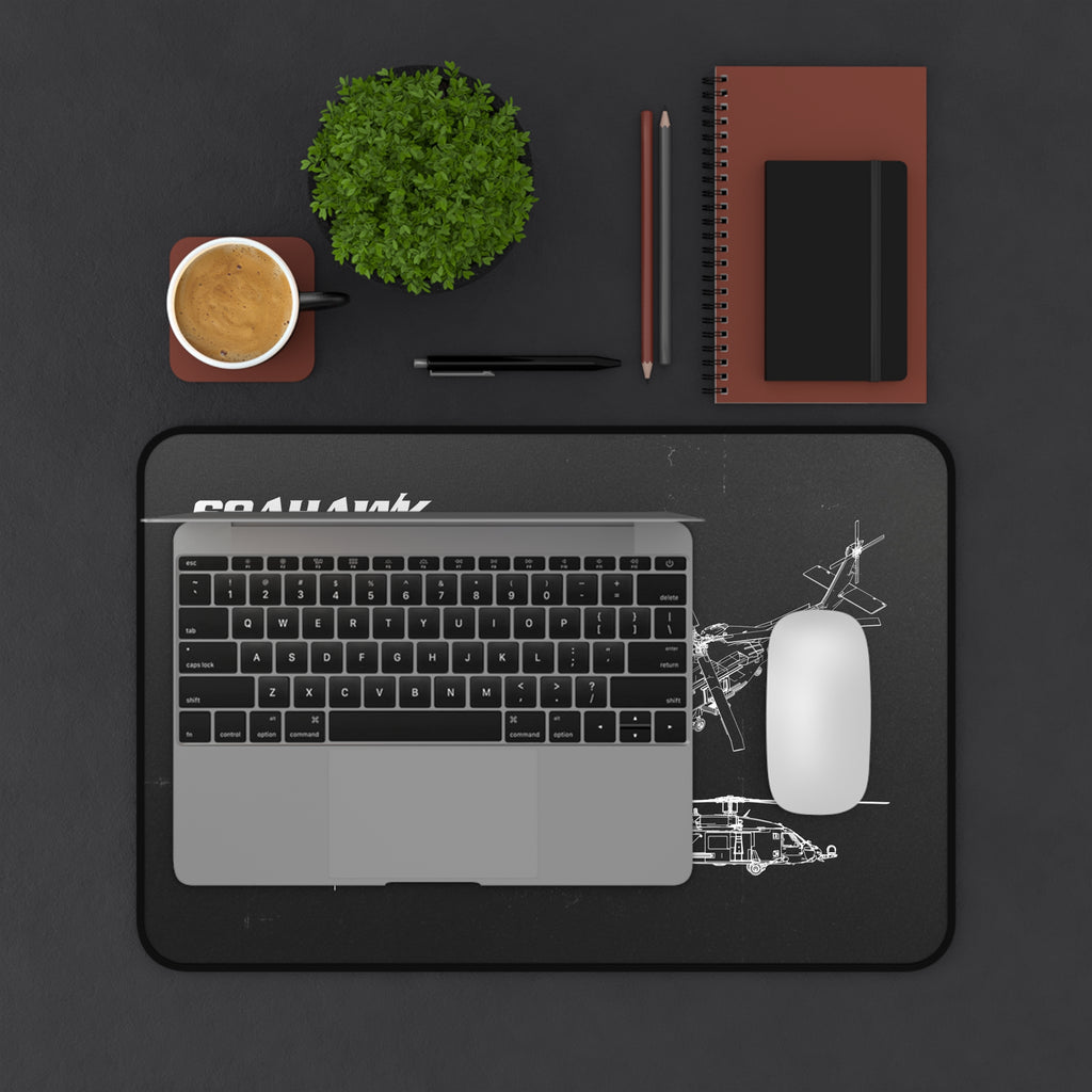 Seahawk Helicopter Black Blueprint Mouse Pad / Desk Mat